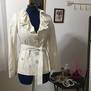 Cream trench coat blazer